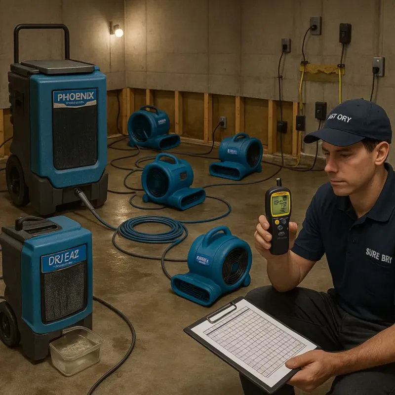 Structural Drying and Dehumidification process in Southampton, MA